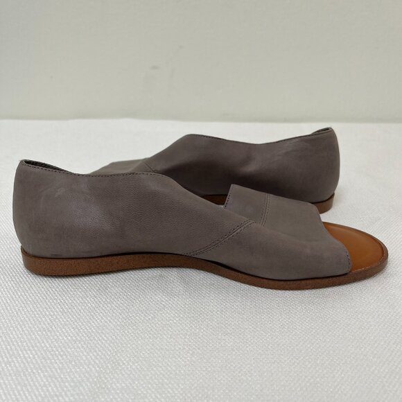 Sole Society Colvan Gray Cut Out Flats Sandals Open Toe Leather Shoe Women's 9 - Picture 7 of 12